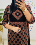 Classic Black & Rust Ethnic Cotton Suit Set